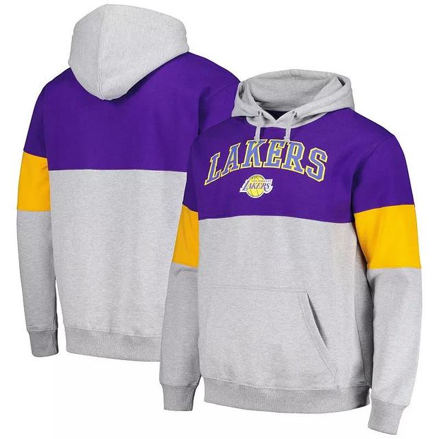 Mens Fanatics Branded Los Angeles Lakers Contrast Pieced Pullover Hoodie Product Image