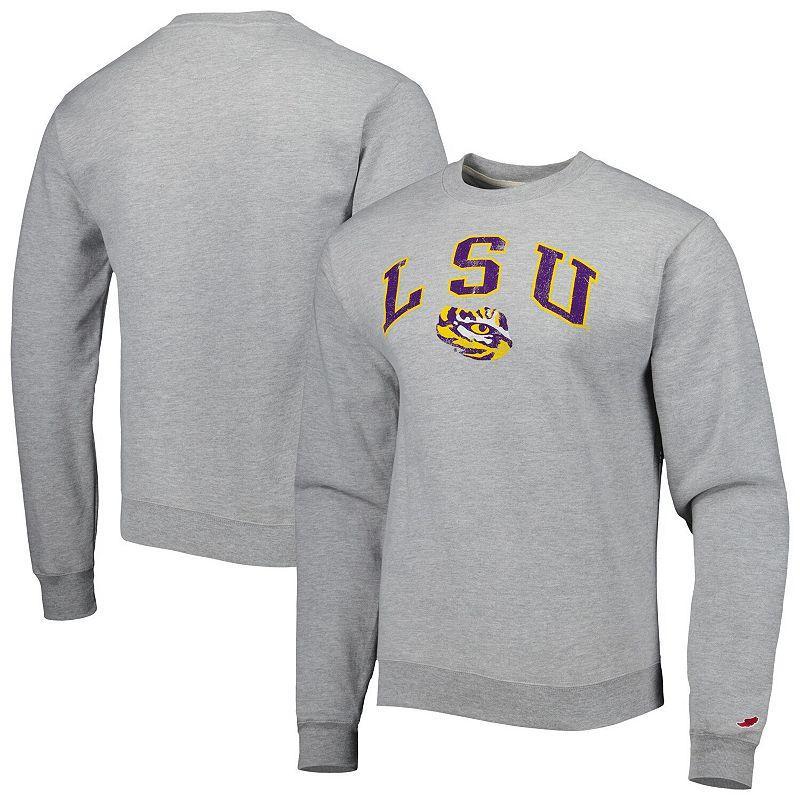 Mens League Collegiate Wear Gray LSU Tigers 1965 Arch Essential Lightweight Pullover Sweatshirt Product Image