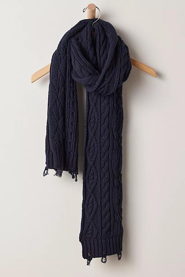 Found Distressed Cable Knit Scarf Product Image