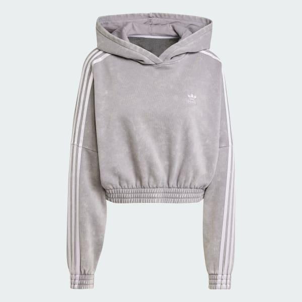 Washed-Out Crop Oversized Hoodie Product Image