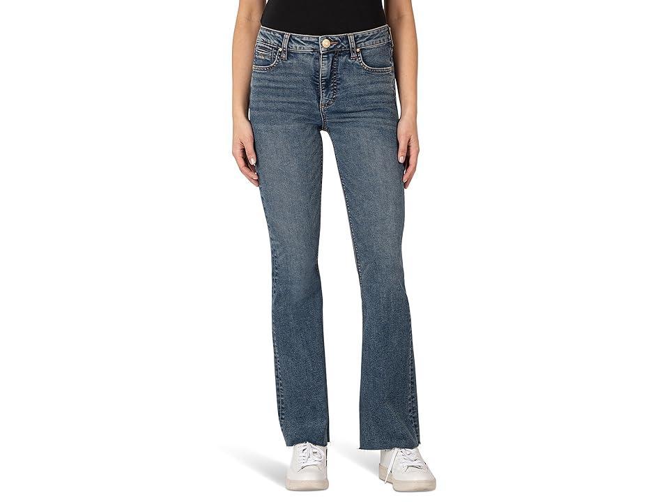 KUT from the Kloth Stella High-Rise Fab Ab Flare W/Raw Hem (Debonairly) Women's Jeans Product Image