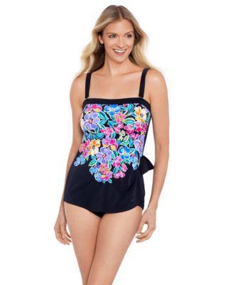 Women's ShapeSolver Bandeau Sarong One-Piece Swimsuit Product Image