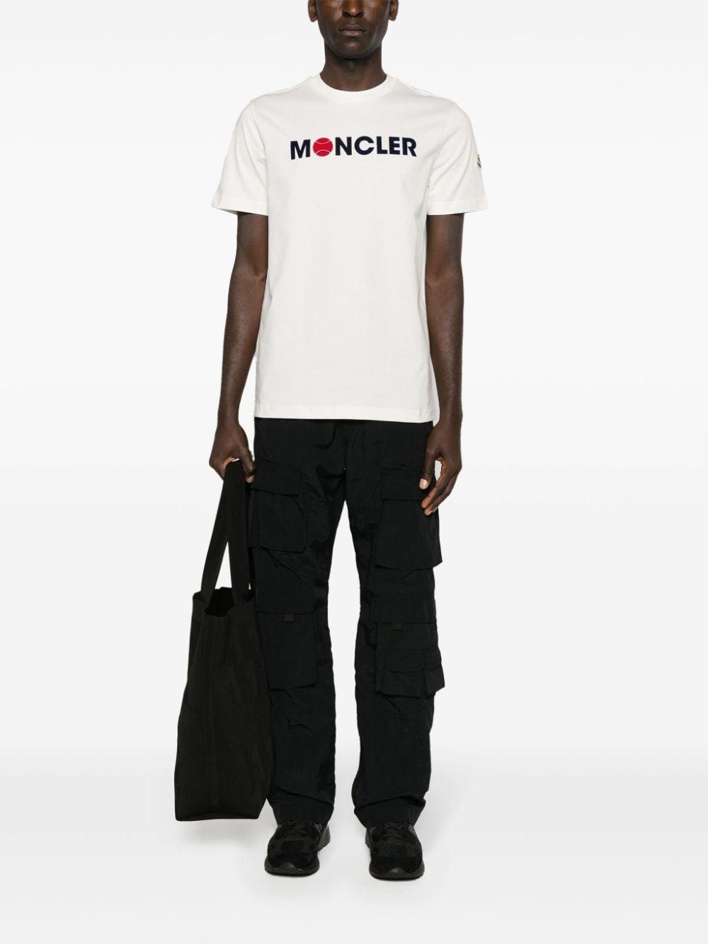 MONCLER Off-white Flocked T-shirt Product Image