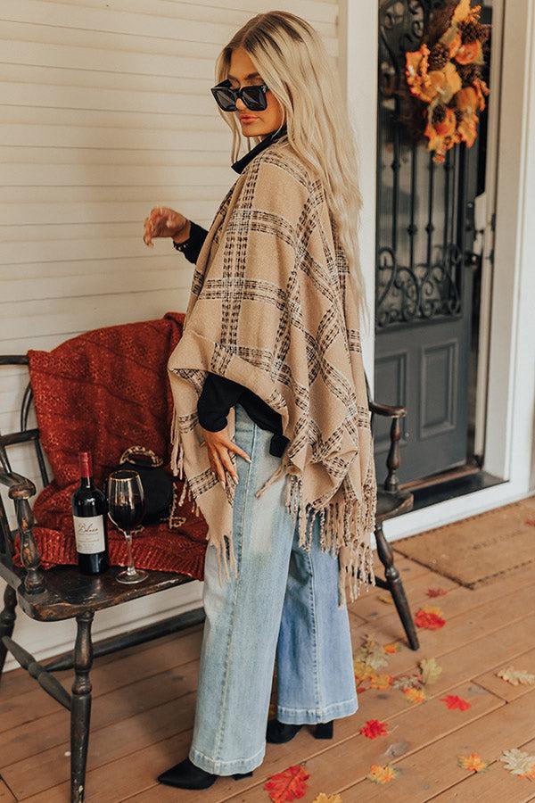 Cozy In Montauk Plaid Poncho product image