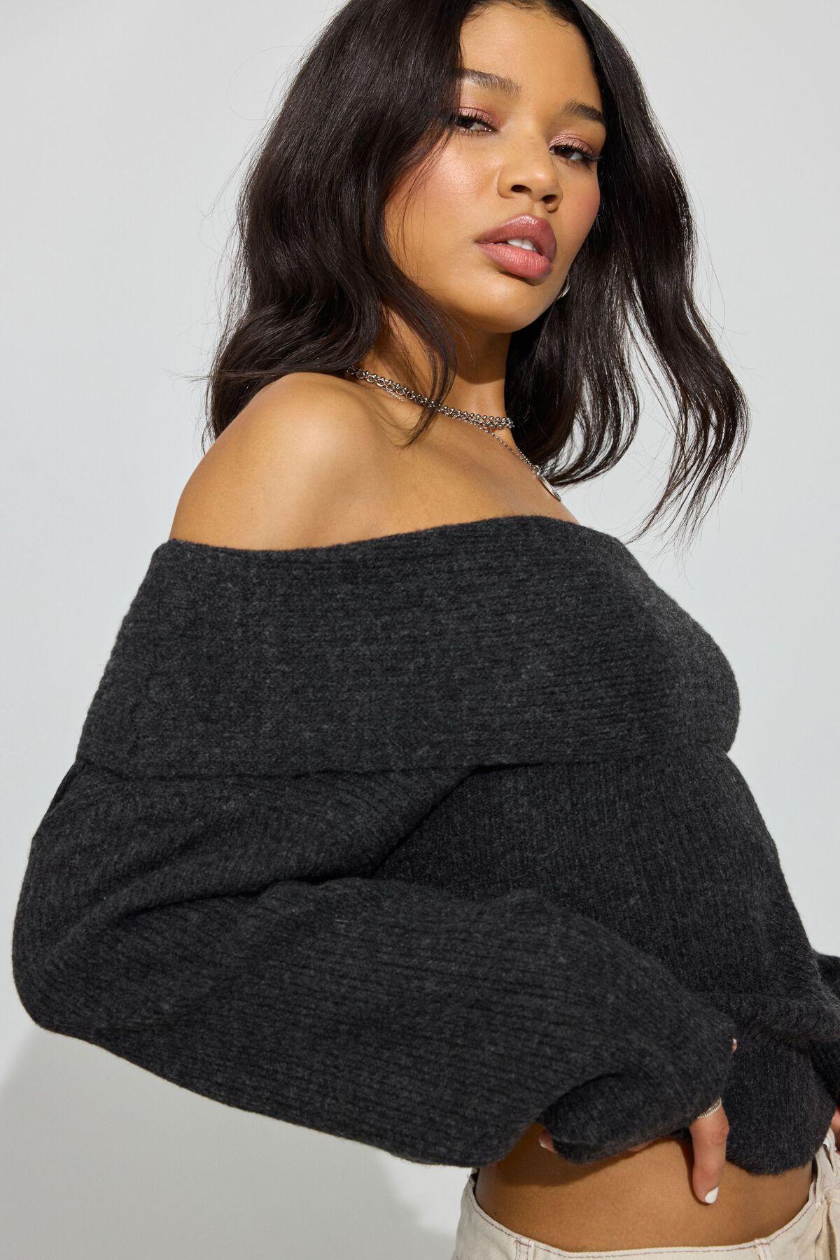 Cozy Loose Off Shoulder Sweater Product Image