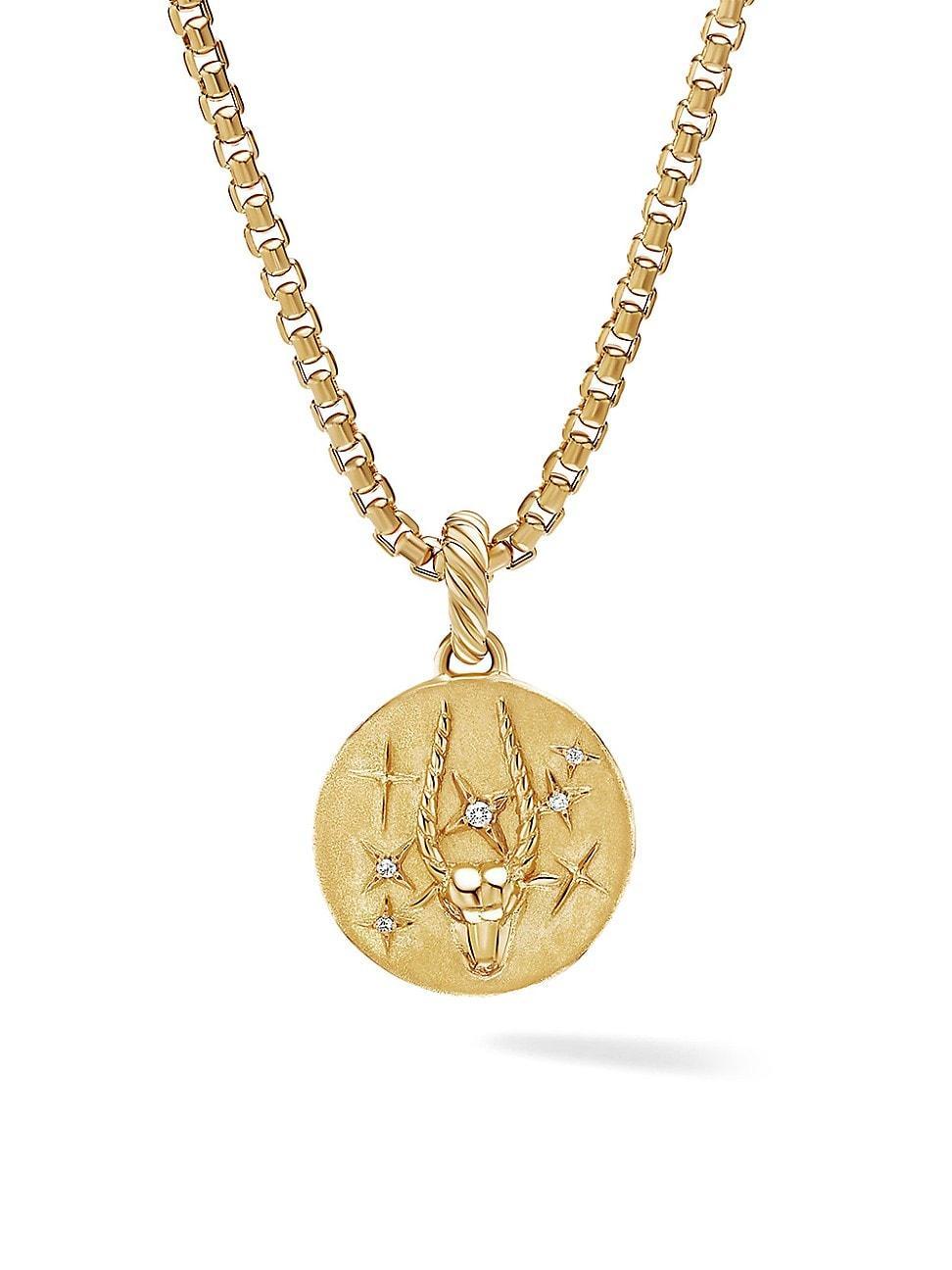 Womens Zodiac Amulet In 18K Yellow Gold With Diamonds Product Image