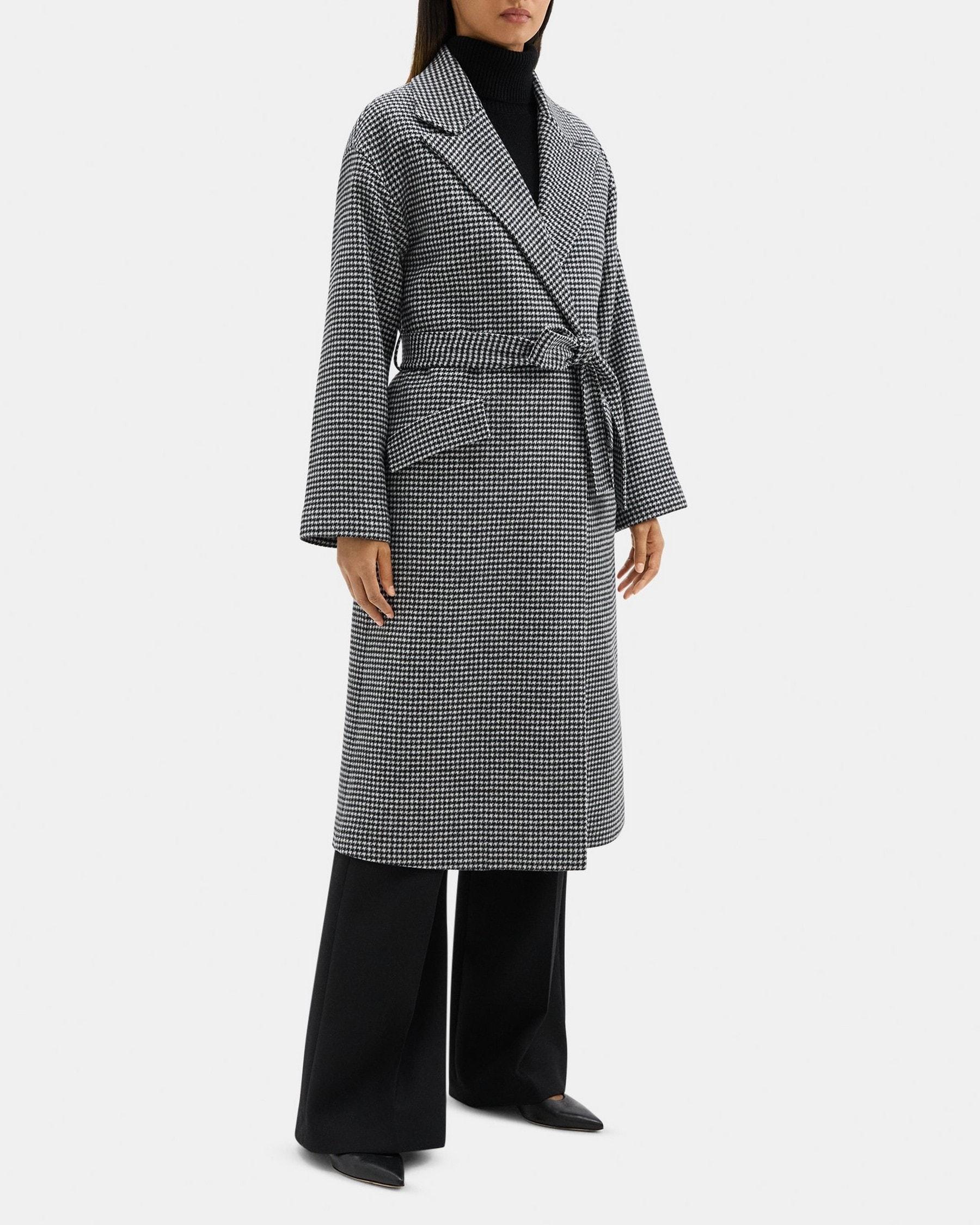 Robe Coat in Plaid Wool-Blend Product Image