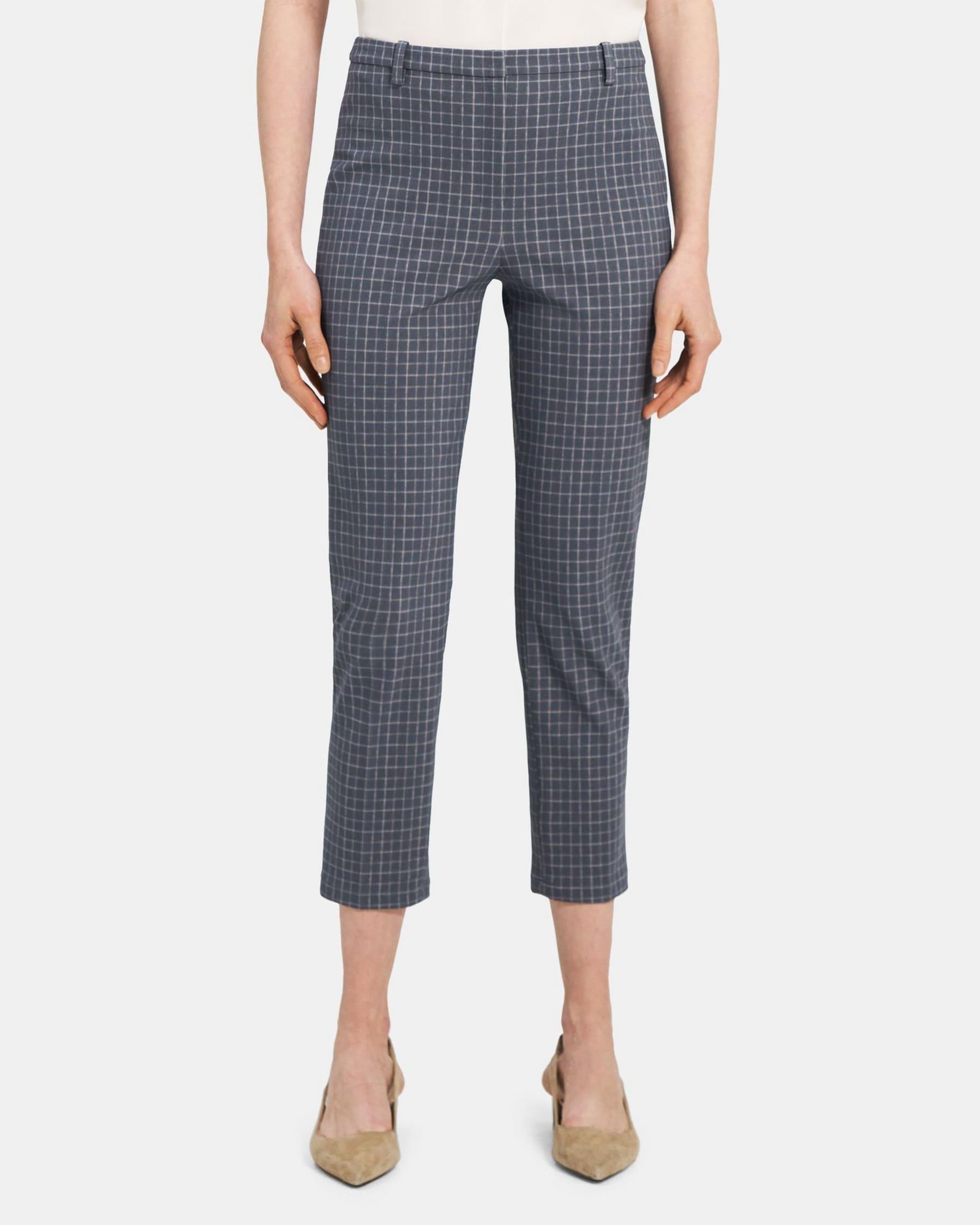 Slim Cropped Pant in Printed Performance Knit Product Image