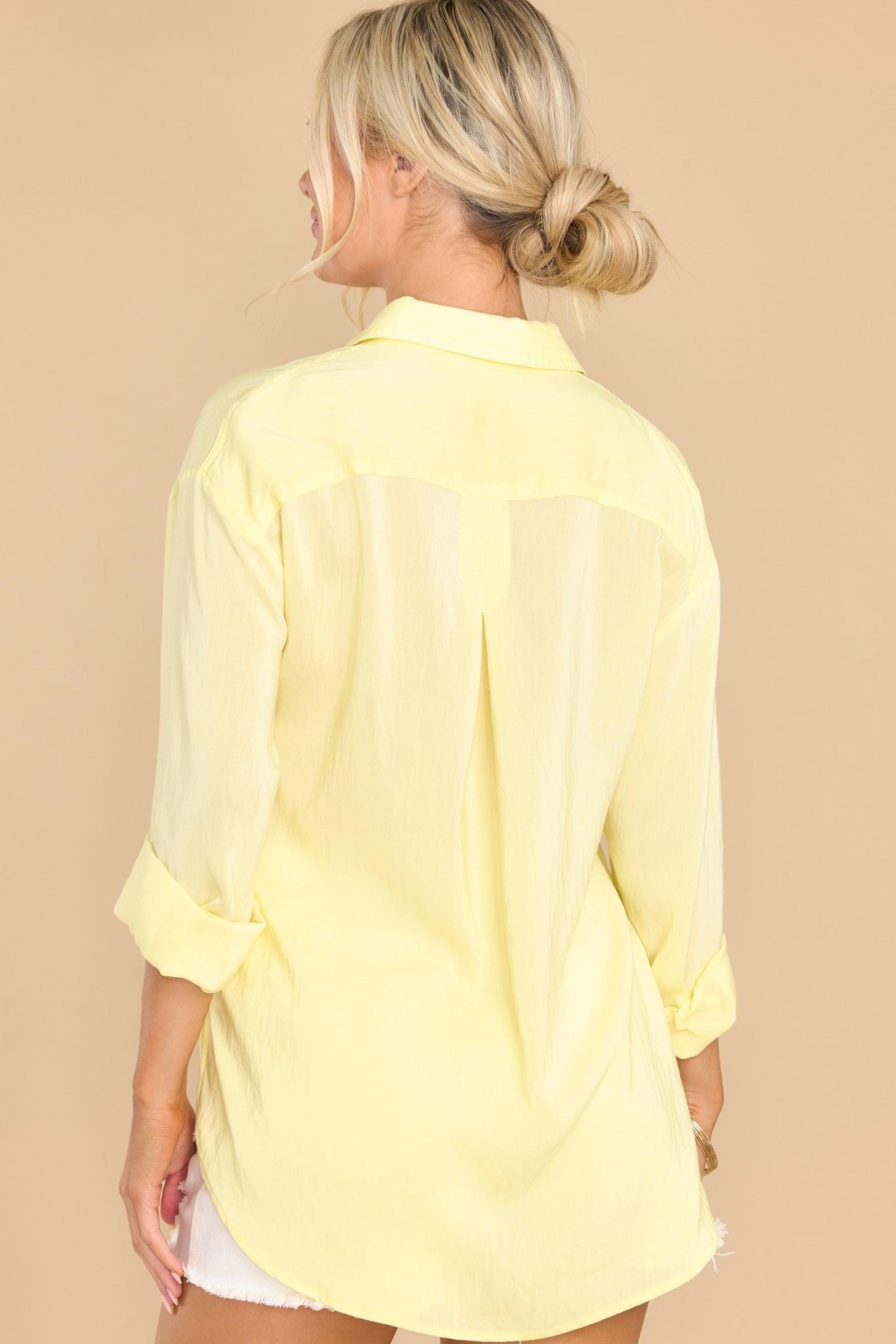 Sincerely Brilliant Yellow Button Front Top Product Image