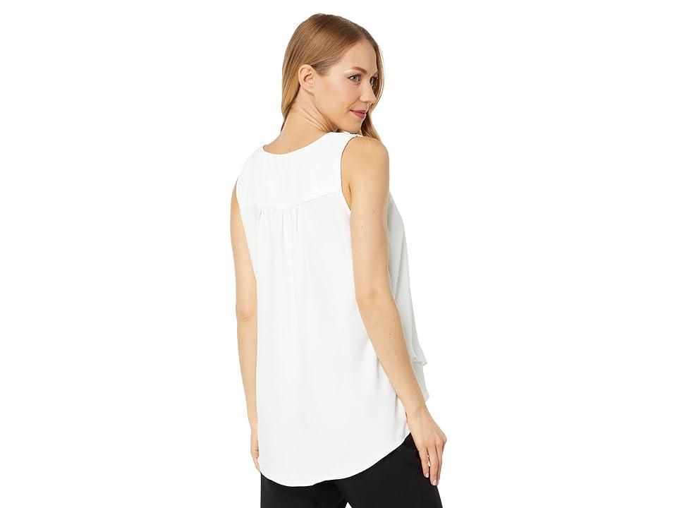 Vince Camuto Sleeveless V-Neck Overlap Blouse (New Ivory) Women's Clothing Product Image