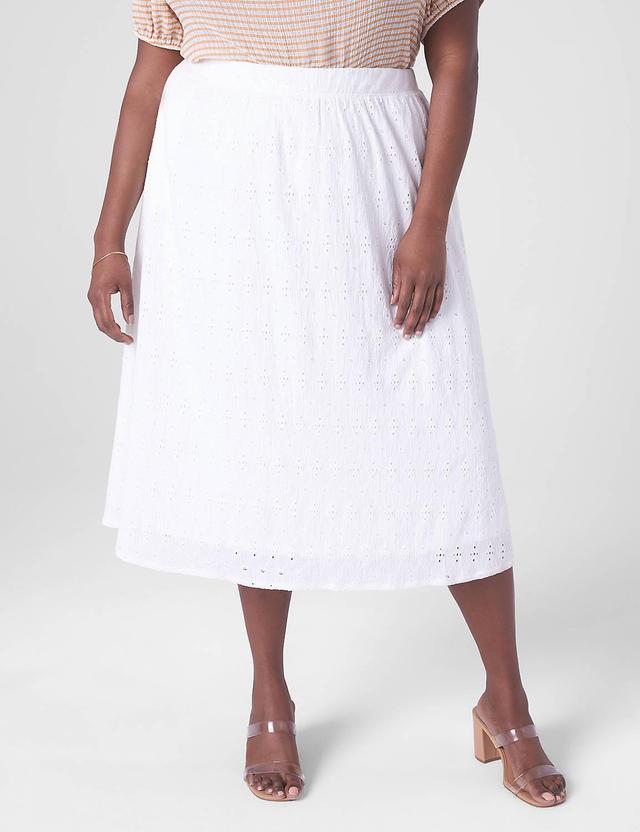 Lane Bryant Pull-On Lace Knit Maxi Skirt 14/16 Ivory Rose Product Image