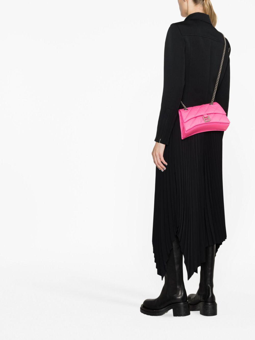 BALENCIAGA Small Crush Quilted Shoulder Bag In Rosa Product Image