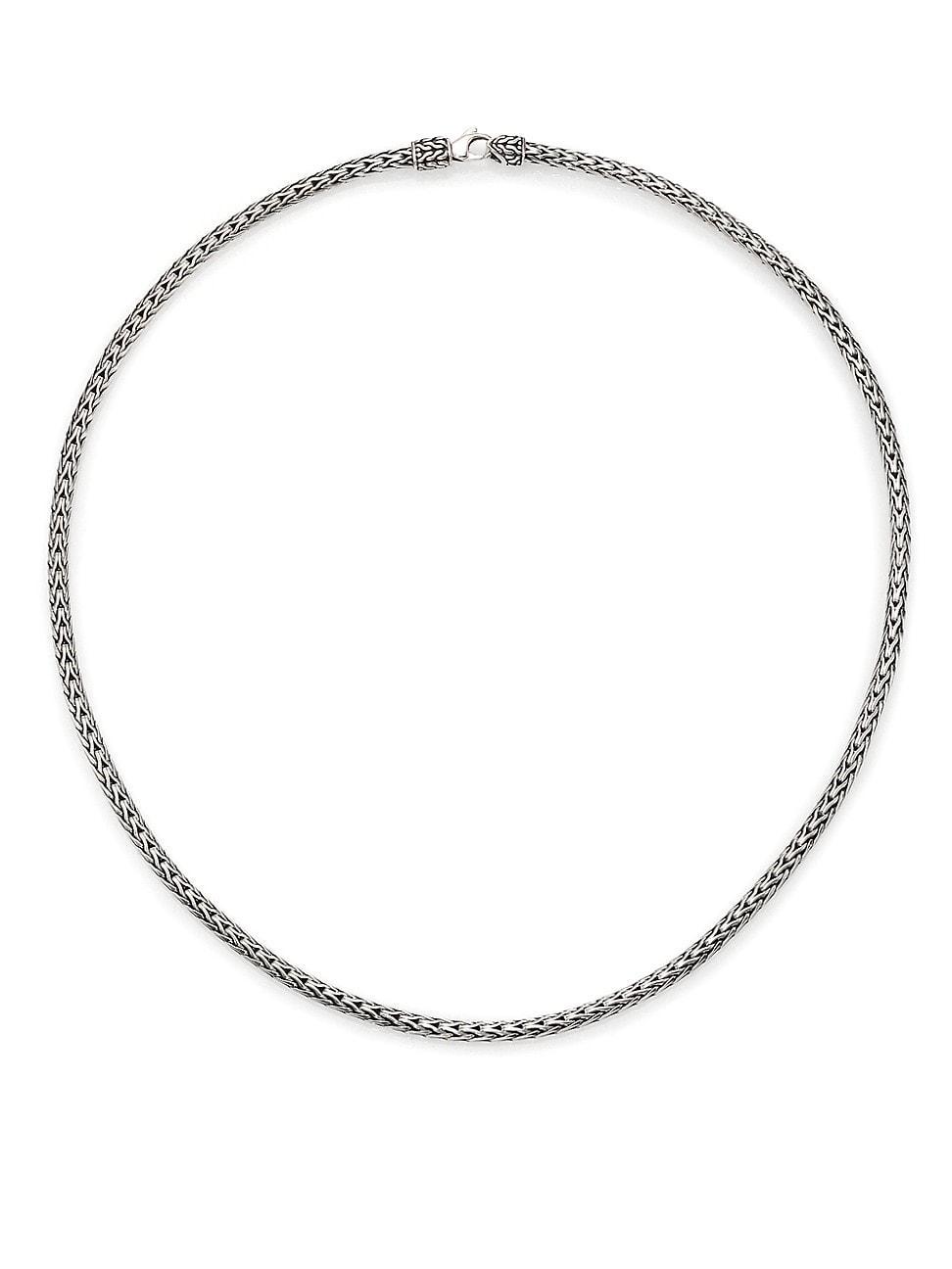 Womens Classic Chain Sterling Silver Slim Necklace Product Image