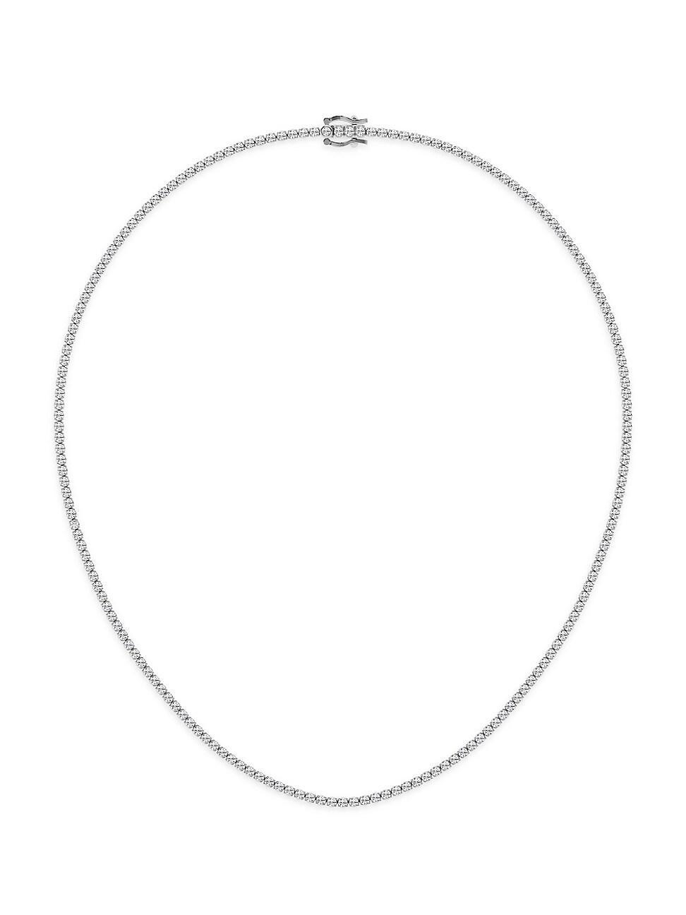 Womens 14K White Gold & Lab-Grown Diamond Tennis Necklace/5-20 TCW Product Image