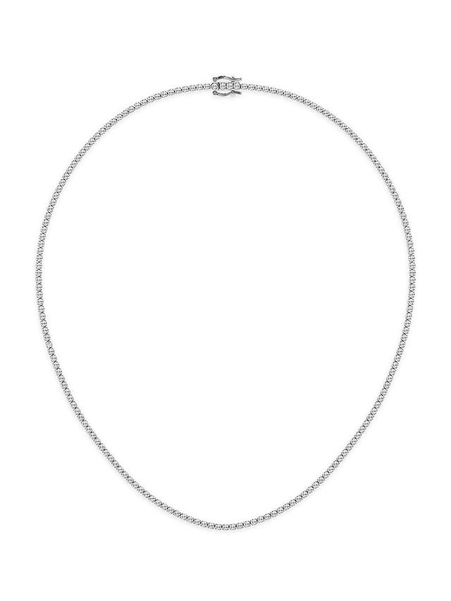 Womens 14K White Gold & Lab-Grown Diamond Tennis Necklace/5-20 TCW Product Image