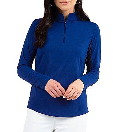 IBKUL Solid Long Sleeve Quarter Zip Top Product Image