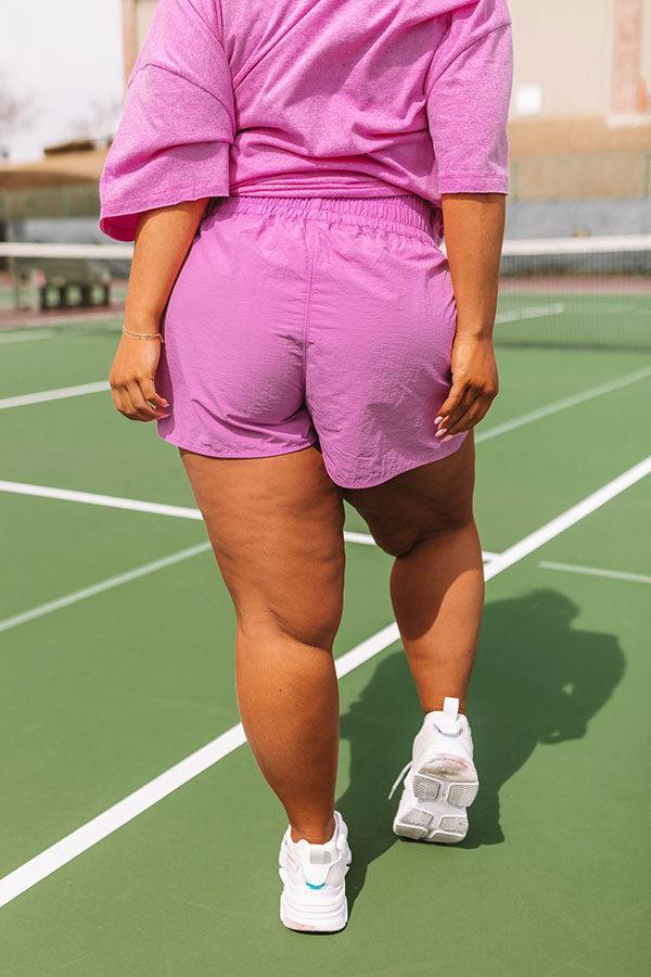 Extra Cardio High Waist Windbreaker Shorts In Violet Curves Product Image