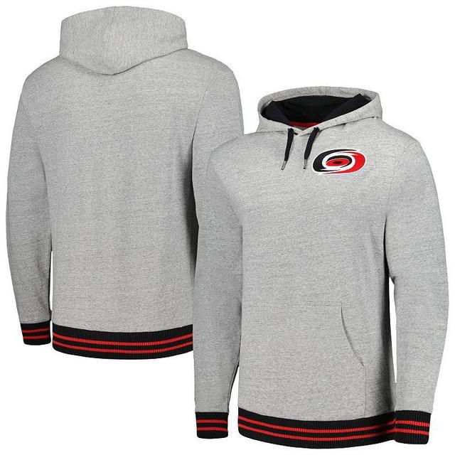 Mens Mitchell & Ness Heather Gray Carolina Hurricanes Classic French Terry Pullover Hoodie Grey Product Image