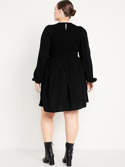 Fit &amp; Flare Long-Sleeve Mini Dress Product Image