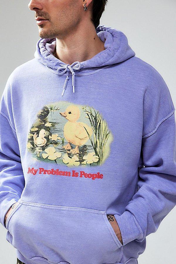 Urban Outfitters UO Blue My Problem Is People Hoodie Sweatshirt Mens at Urban Outfitters Product Image