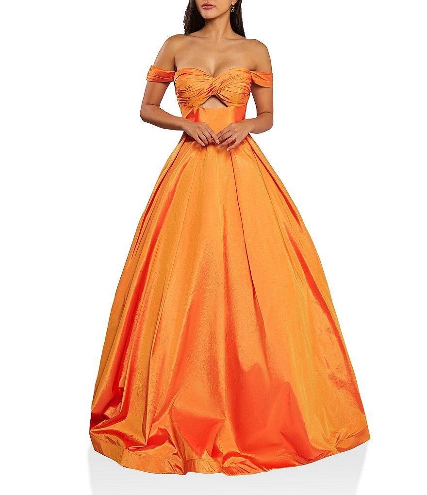 Terani Couture Off The Shoulder Peekaboo Cut Out Ballgown Product Image