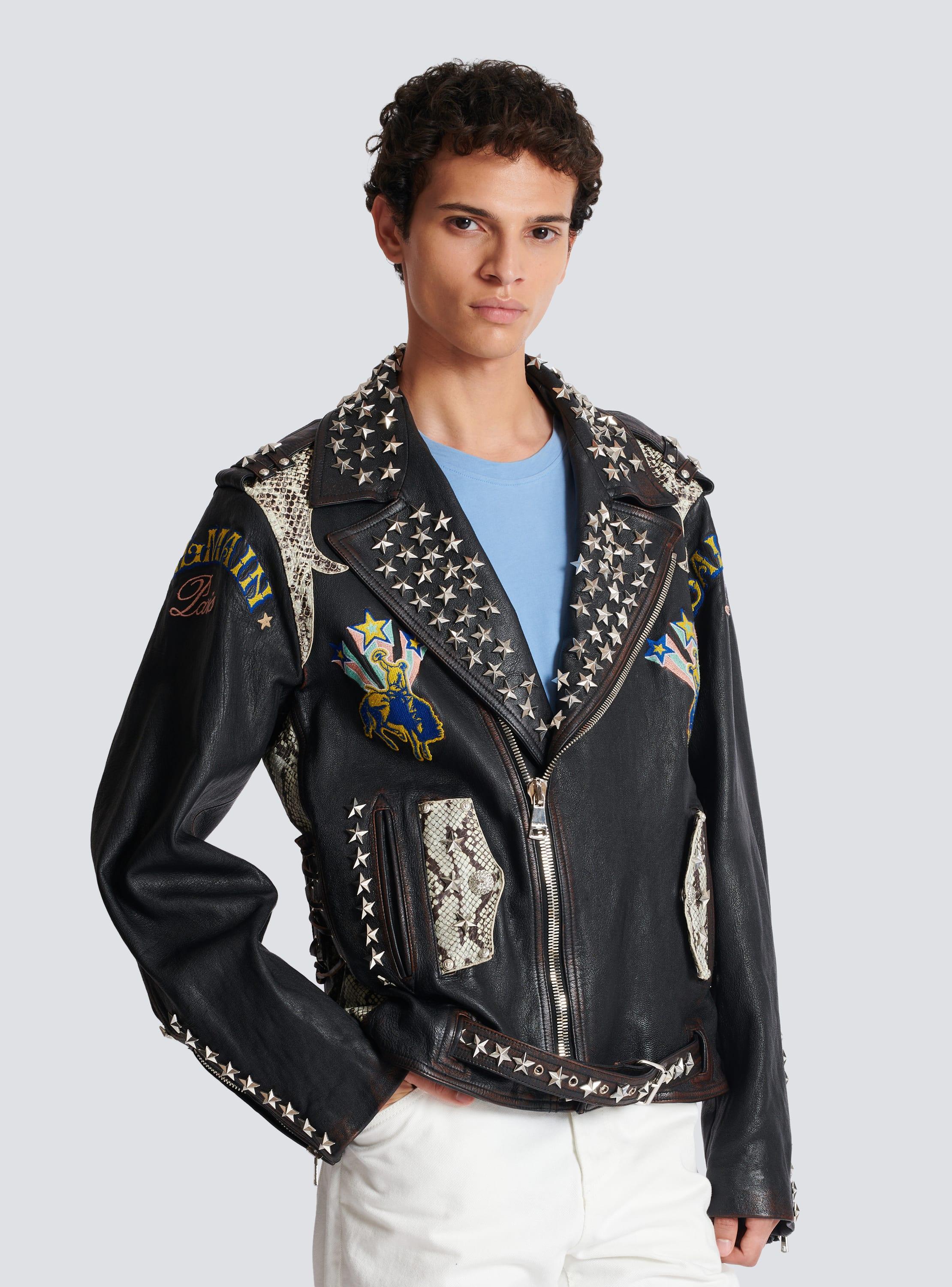 Balmain Western leather biker jacket Product Image