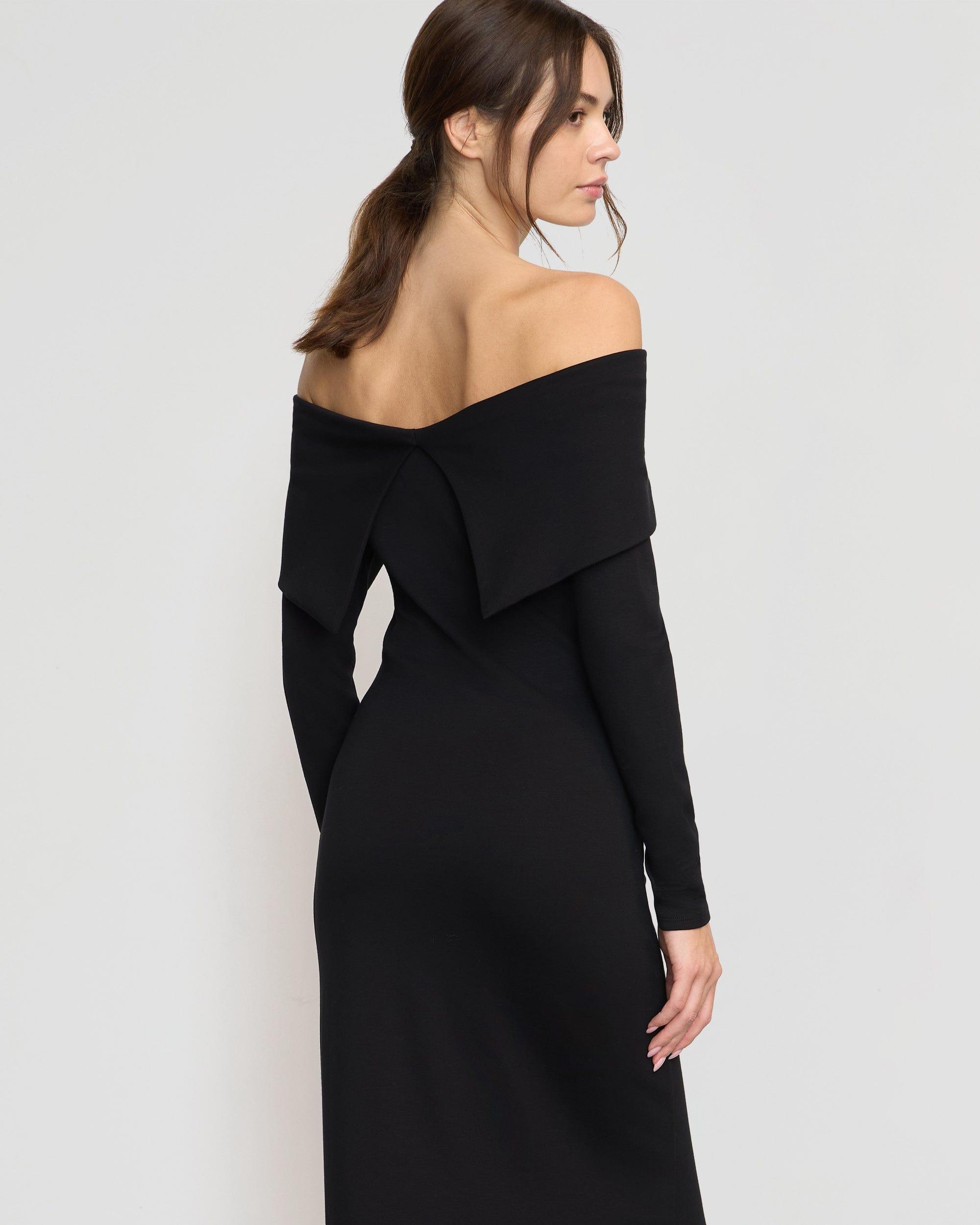 Morgan Split Foldover Jersey Dress Product Image