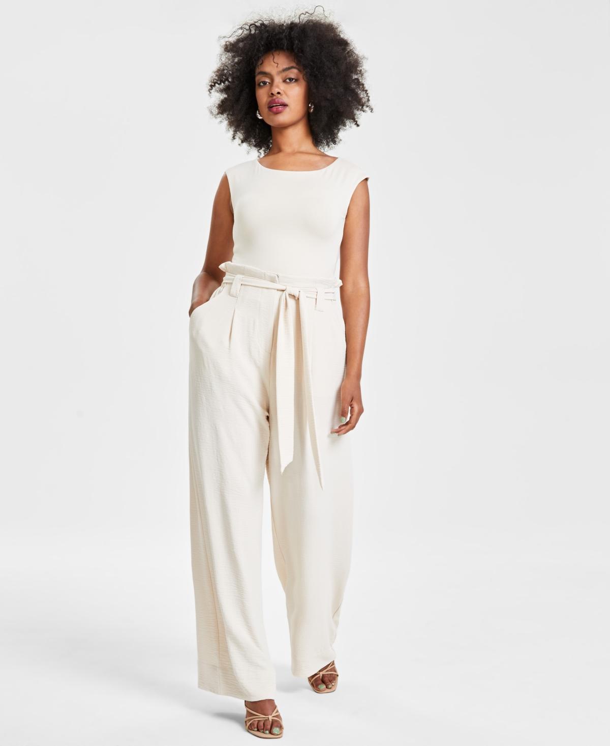 Women's Paperbag-Waist Wide-Leg Pants, Created for Macy's Product Image