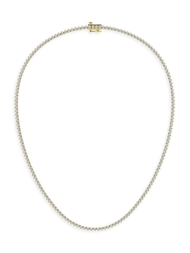 Womens 14K Yellow Gold & 7.00 TCW Lab-Grown Diamond Tennis Necklace Product Image