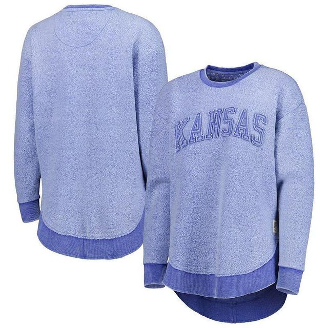 Womens Pressbox Royal Kansas Jayhawks Ponchoville Pullover Sweatshirt Product Image