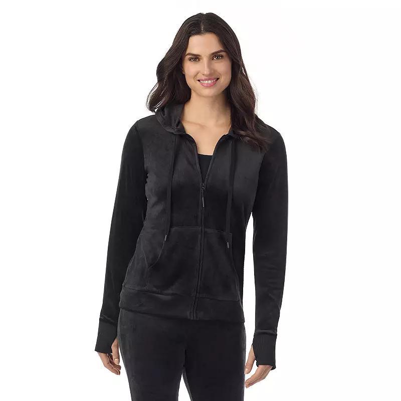 Womens Cuddl Duds Stretch Velour Full-Zip Hoodie Product Image