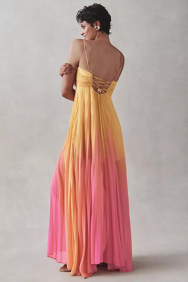 Delfi Collective Nicole Ombre Chiffon Lace-Up Maxi Dress Product Image