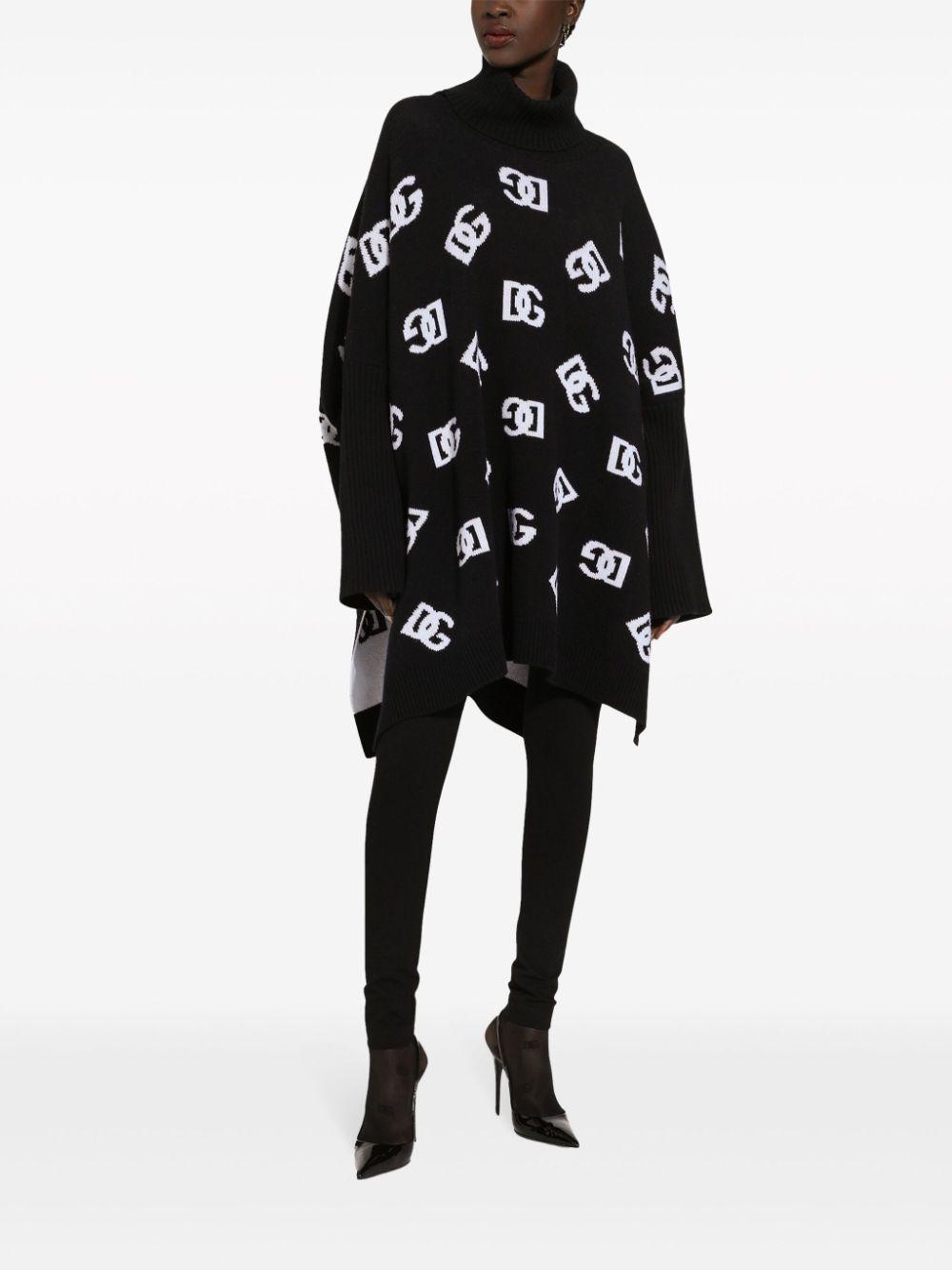 Wool Poncho With Jacquard Dg Logo In Print Product Image