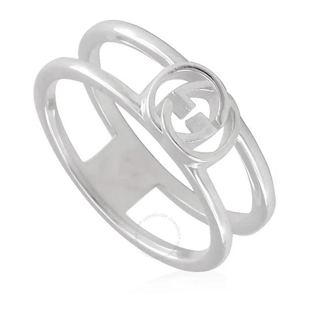 Ladies Sterling Silver Interlocking G 6mm Ring In Silver Tone Product Image