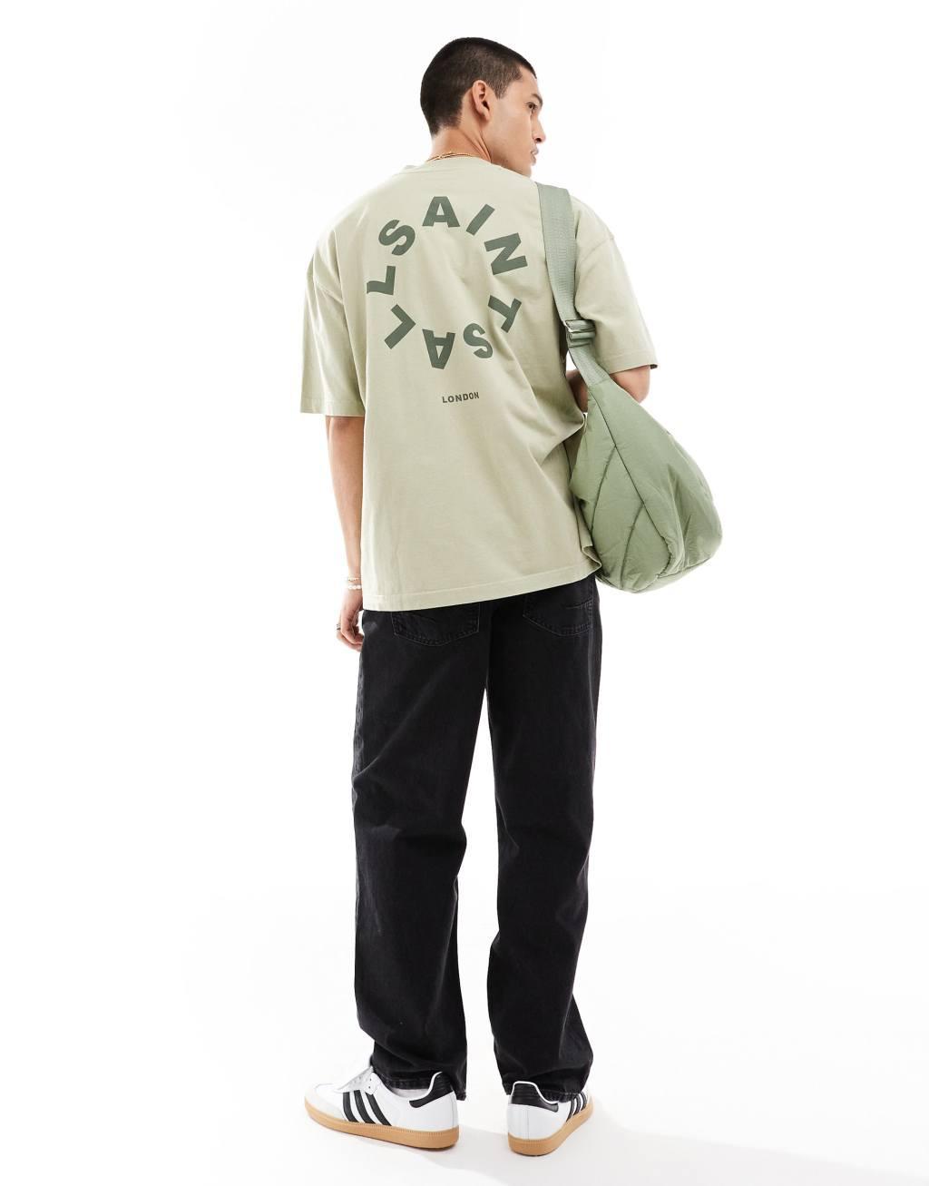 AllSaints Tierra oversized T-shirt in green Product Image