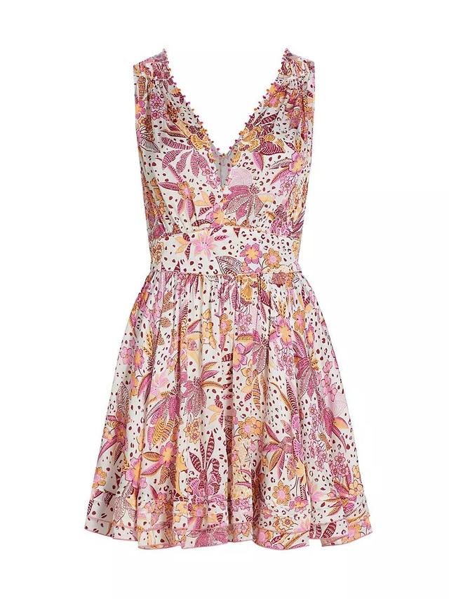 Bessie Floral Satin V-Neck Minidress Product Image