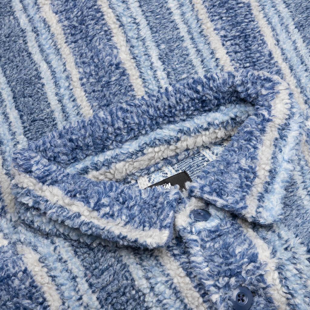 Stripe Sherpa Shirt - Indigo Male Product Image