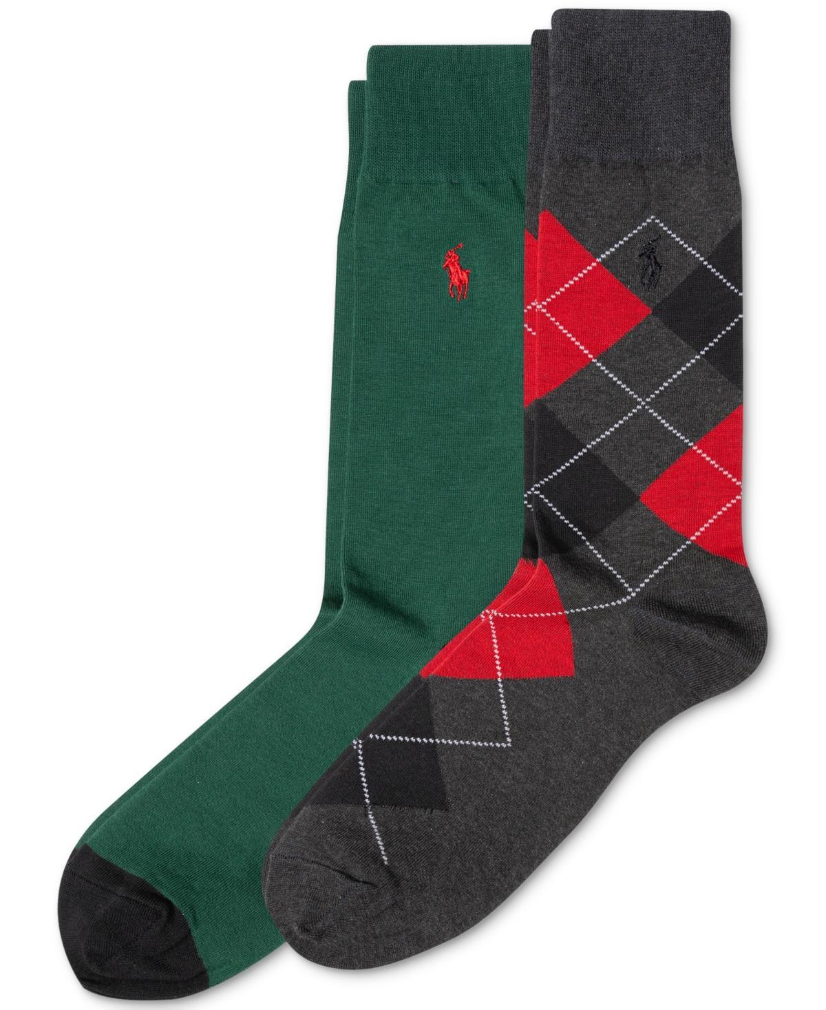 POLO RALPH LAUREN Men's Argyle Slack Socks, 2-pack In Navy Product Image