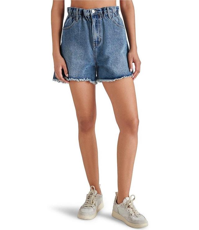 Steve Madden Lunetta Denim High Waist Cut Off Shorts Product Image