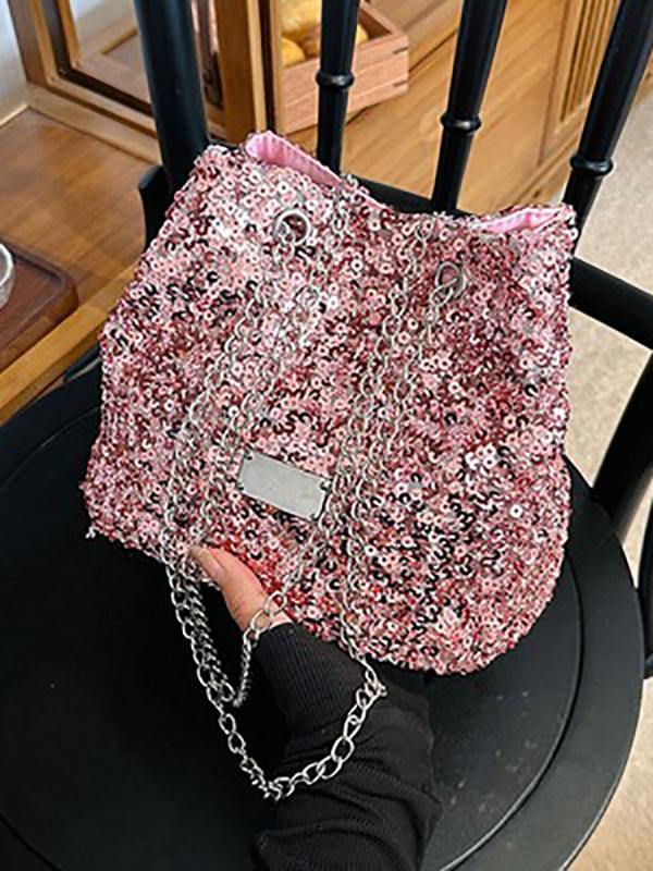 Chains Drawstring Sequined Bags Crossbody Bags Handbags Product Image