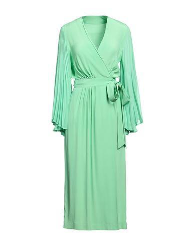 DRIES VAN NOTEN Dooley Silk-blend Wrap Midi Dress In Light Green Product Image