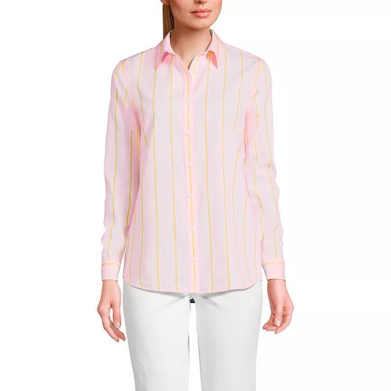 Petite Lands End No Iron Supima Cotton Long Sleeve Shirt, Womens Product Image