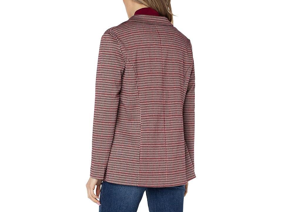 Liverpool Los Angeles Boyfriend Blazer with Princess Dart (Mulberry Multi Houndstooth) Women's Clothing Product Image