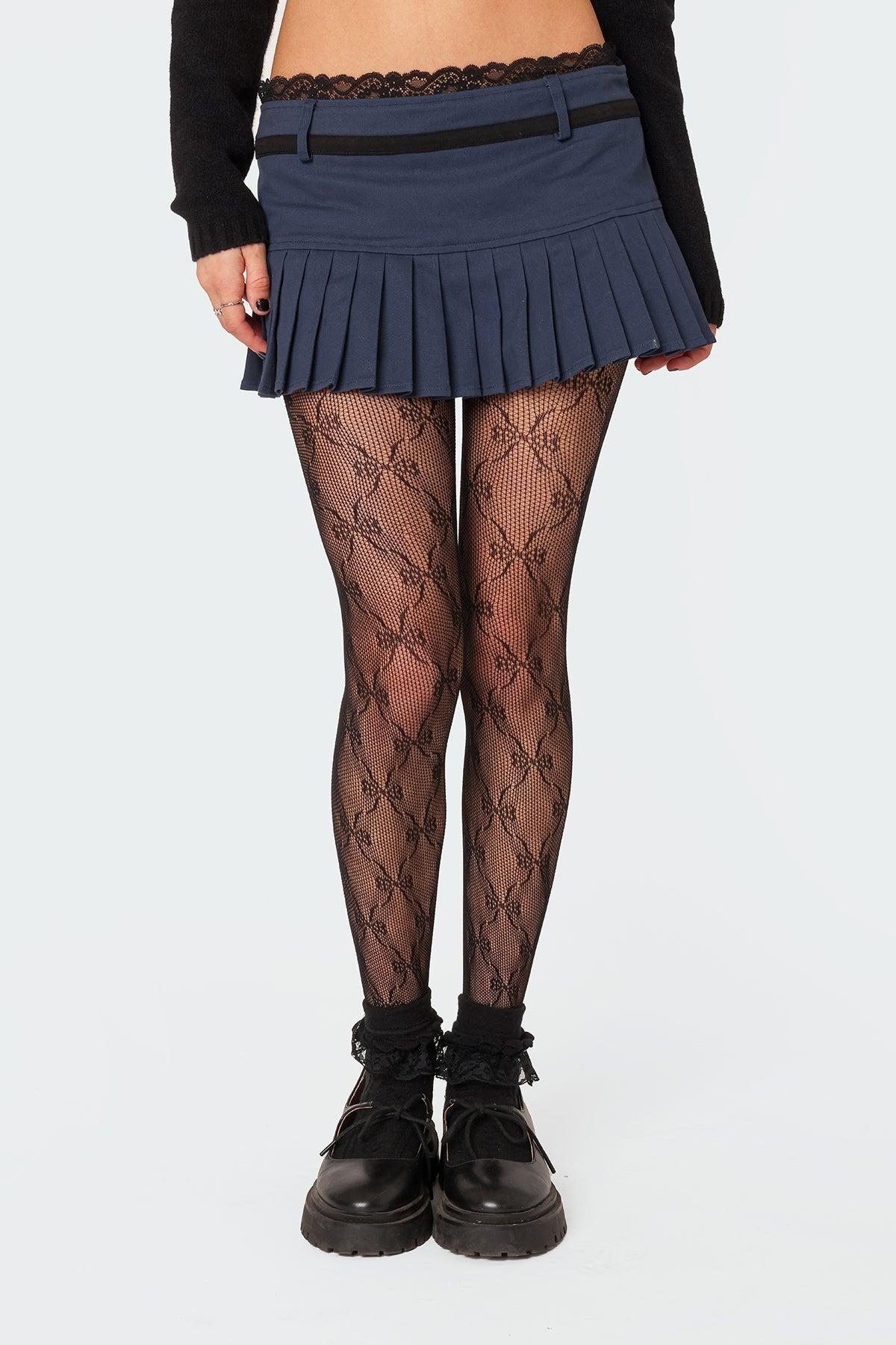 Aria Lace Trim Pleated Skort Product Image