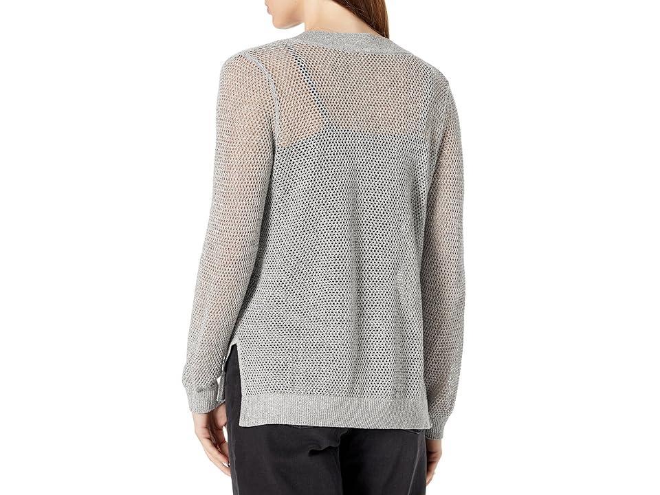 NIC+ZOE Petite Mesh Stitch Sweater (Tarragon) Women's Clothing Product Image