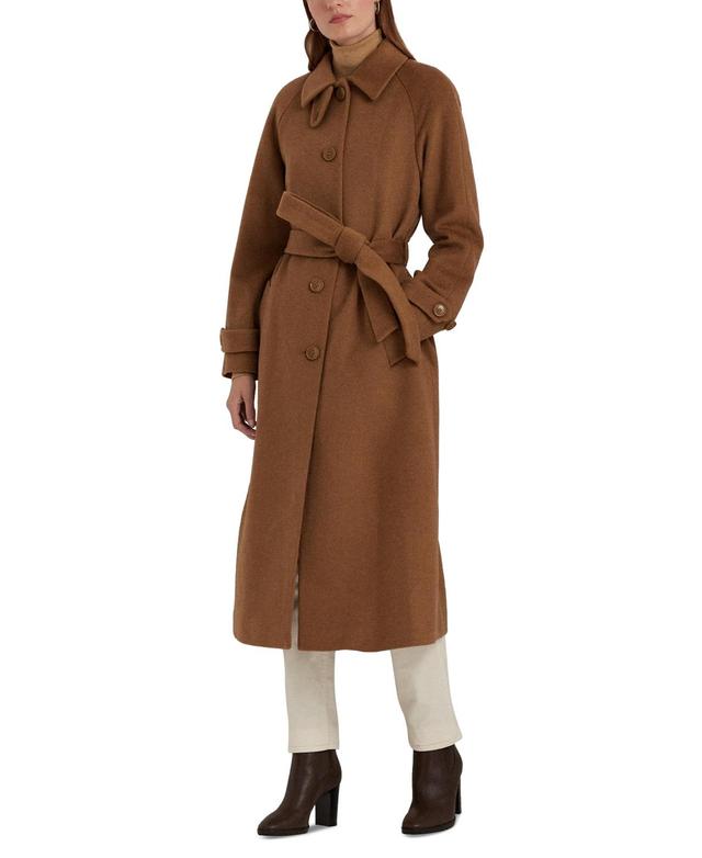 Women's Wool Blend Maxi Belted Wrap Coat Product Image