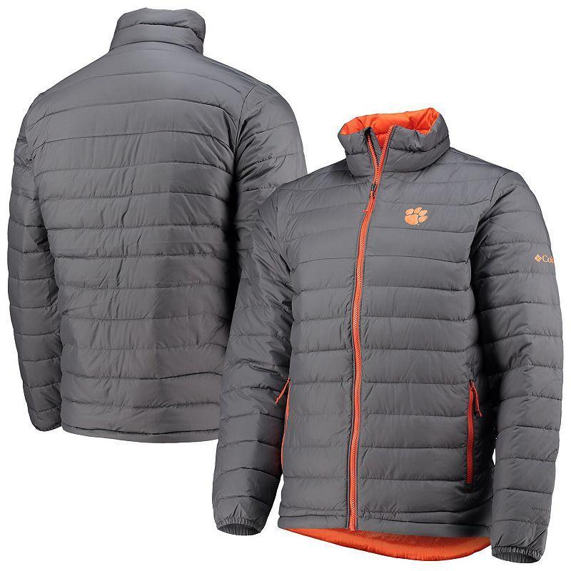 Mens Columbia Gray Clemson Tigers Powder Lite Omni-Heat Reflective Full-Zip Jacket Product Image