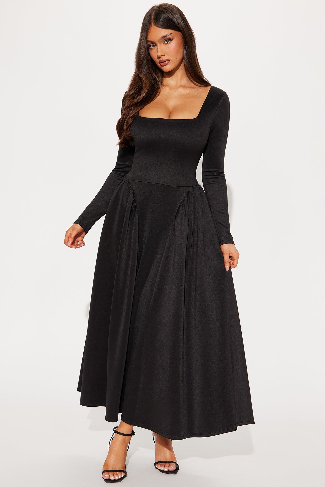 Samantha A Line Maxi Dress - Black Product Image