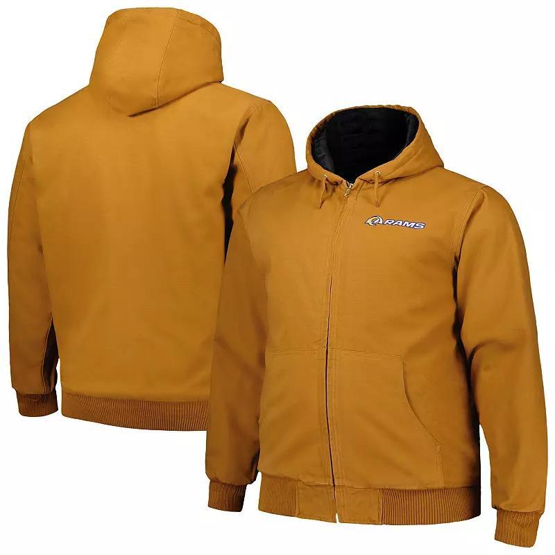 Mens Dunbrooke Tan Los Angeles Rams Big & Tall Dakota Canvas Hoodie Full-Zip Jacket Product Image