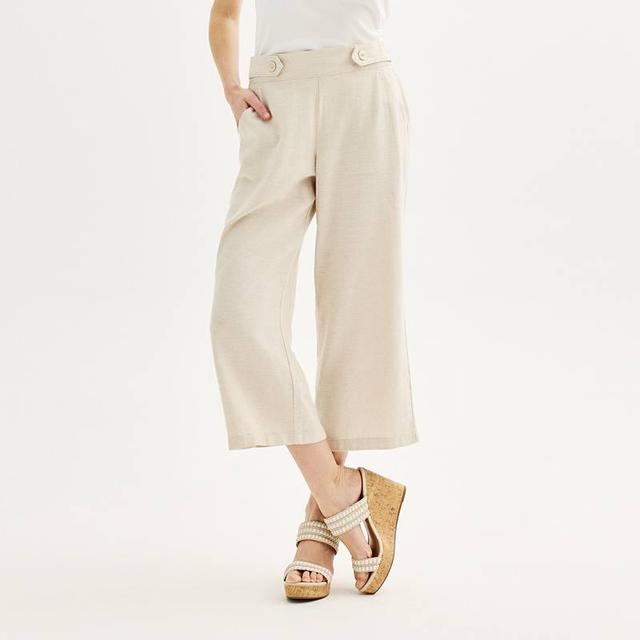 Womens Croft & Barrow Pull-On Wide Leg Crop Pants Product Image